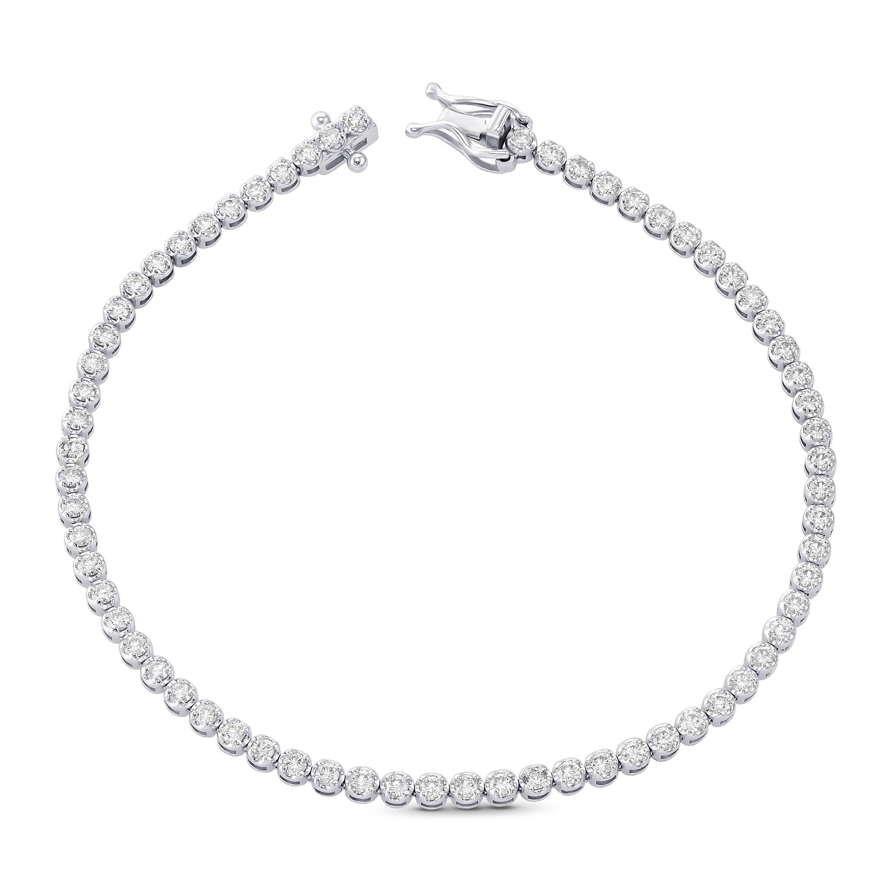 Round White Diamond Tennis Bracelet