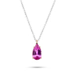 Pear Pink Sapphire Solitaire Pendant