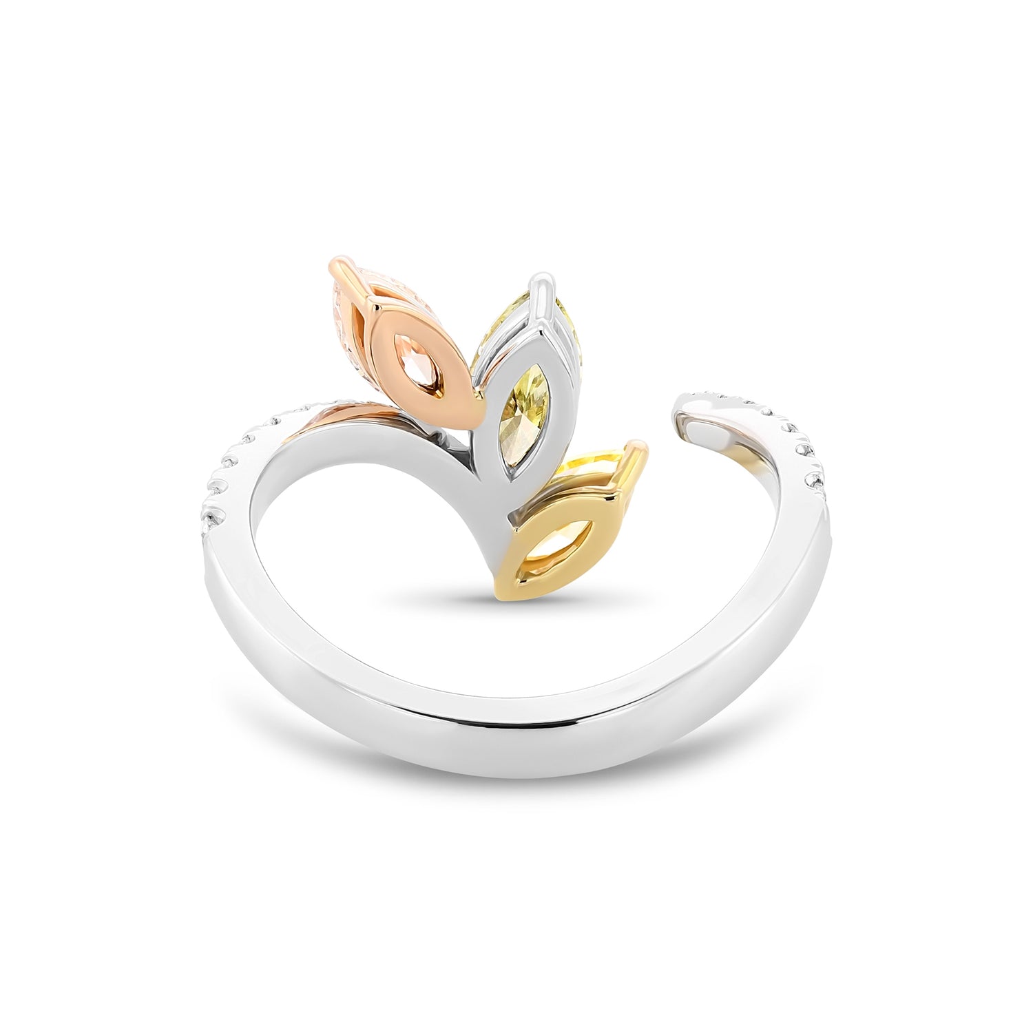 Extraordinary 3 Stone Diamond Crossover Ring