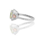 Magnificent 3 Stone  Fancy Diamond Designer Ring set in Platinum & 18K Rose Gold