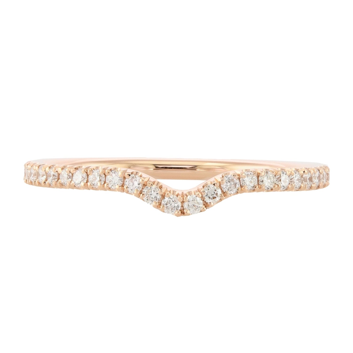 Contoured Diamond Wedding Band