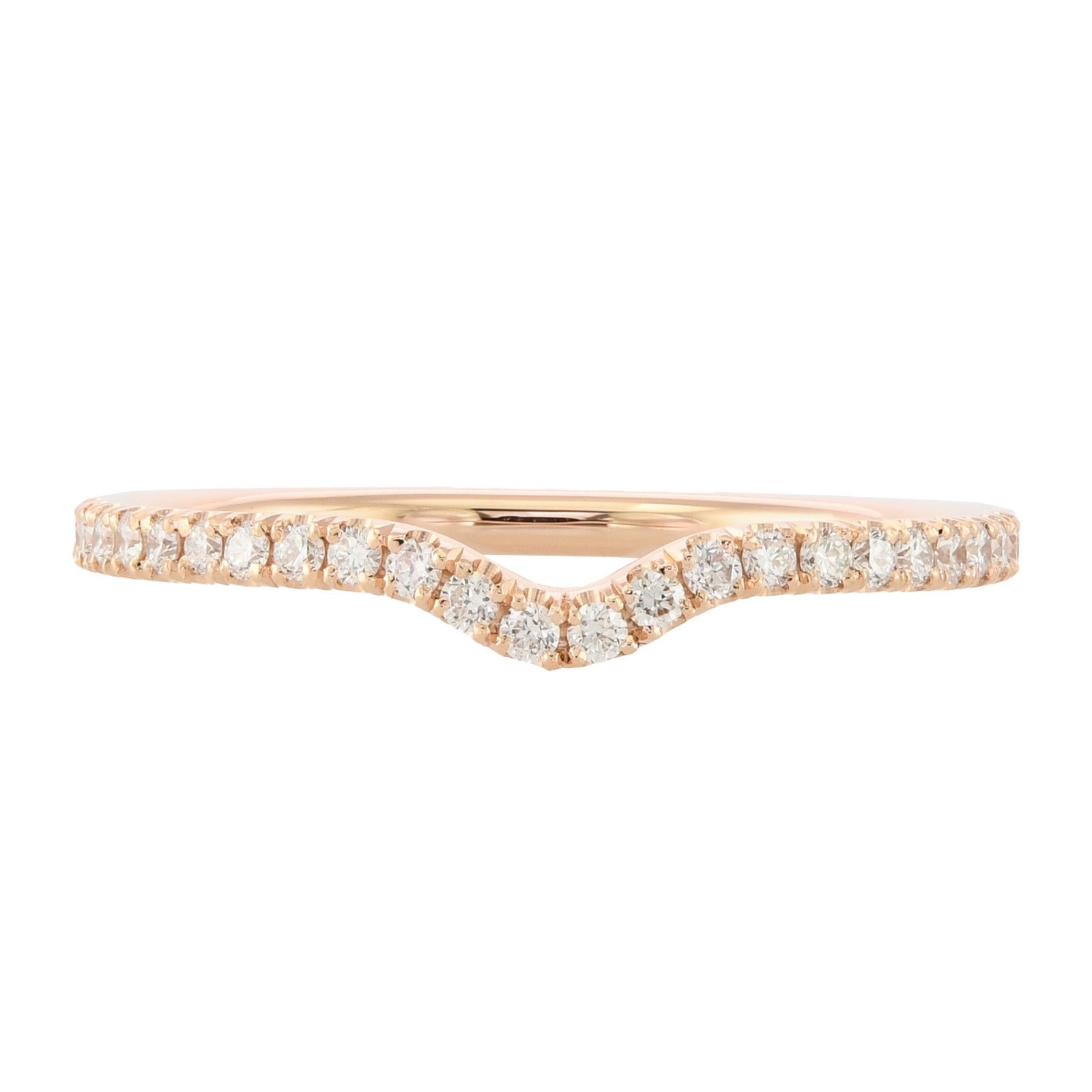 Contoured Diamond Wedding Band