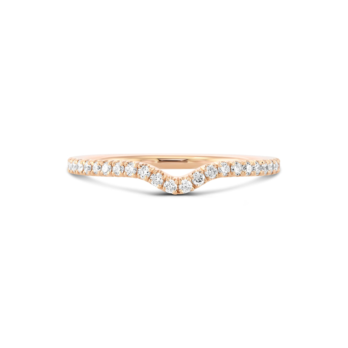 Contoured Diamond Wedding Band