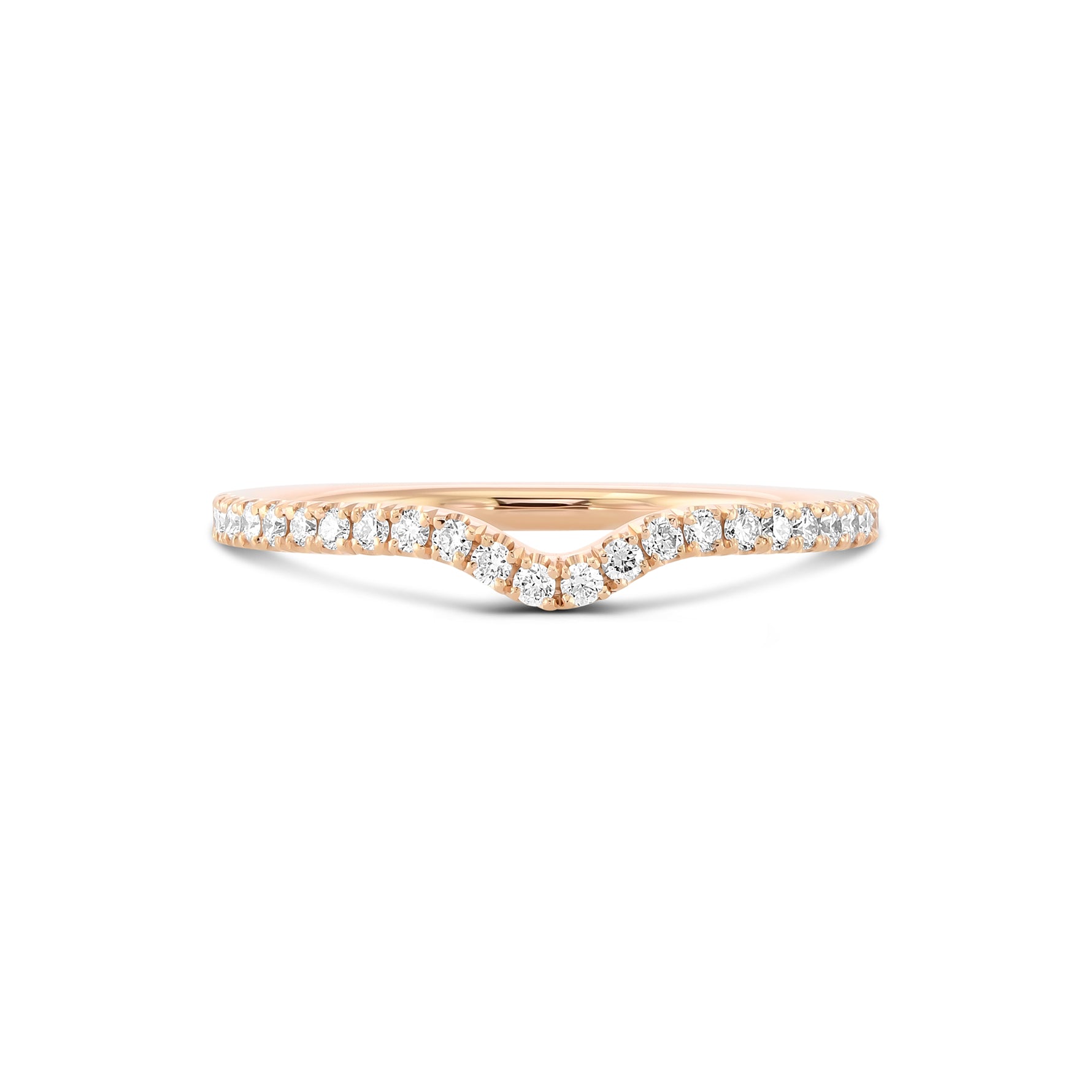 Contoured Diamond Wedding Band