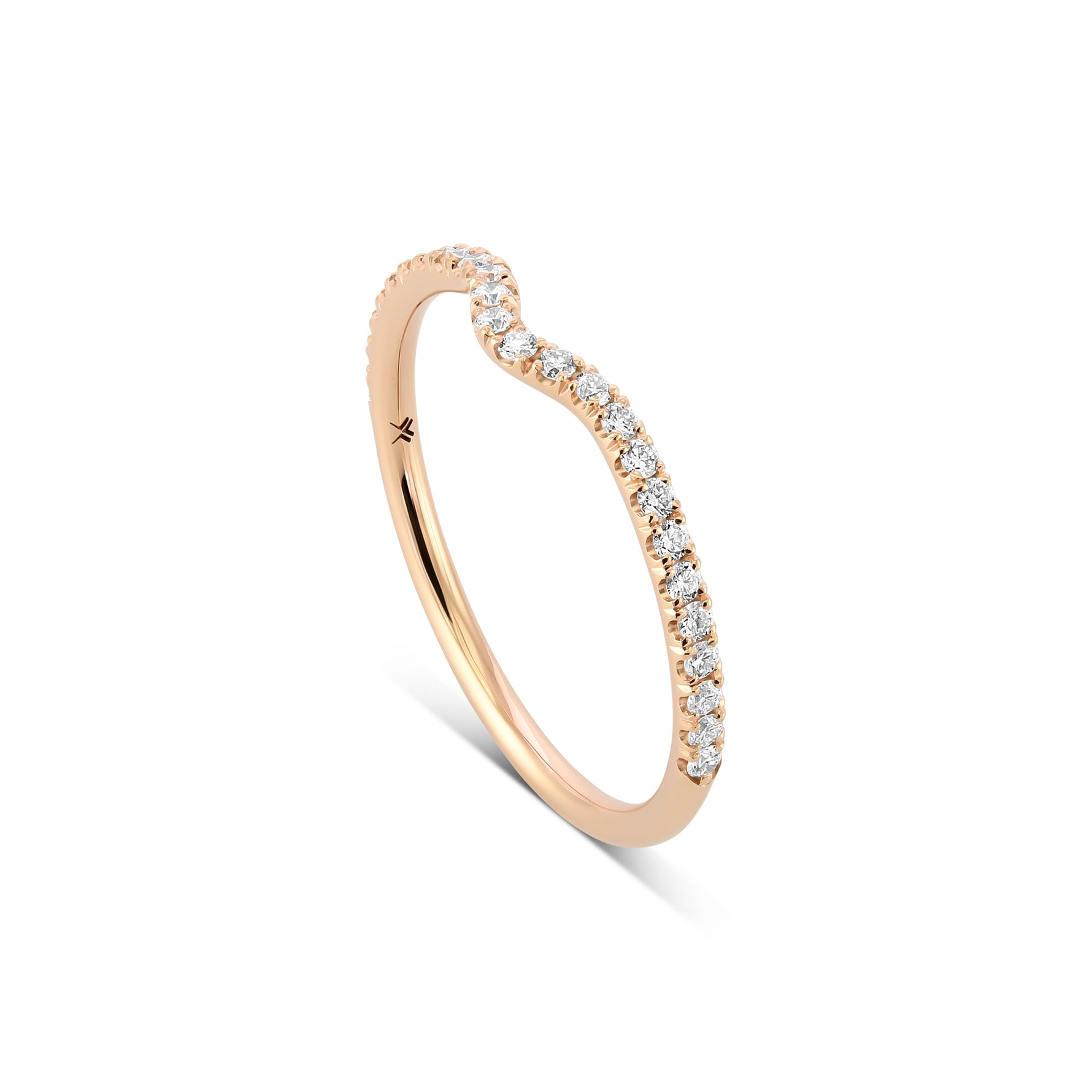 Contoured Diamond Wedding Band