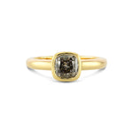 Fancy Gray Cushion Solitaire Diamond Ring