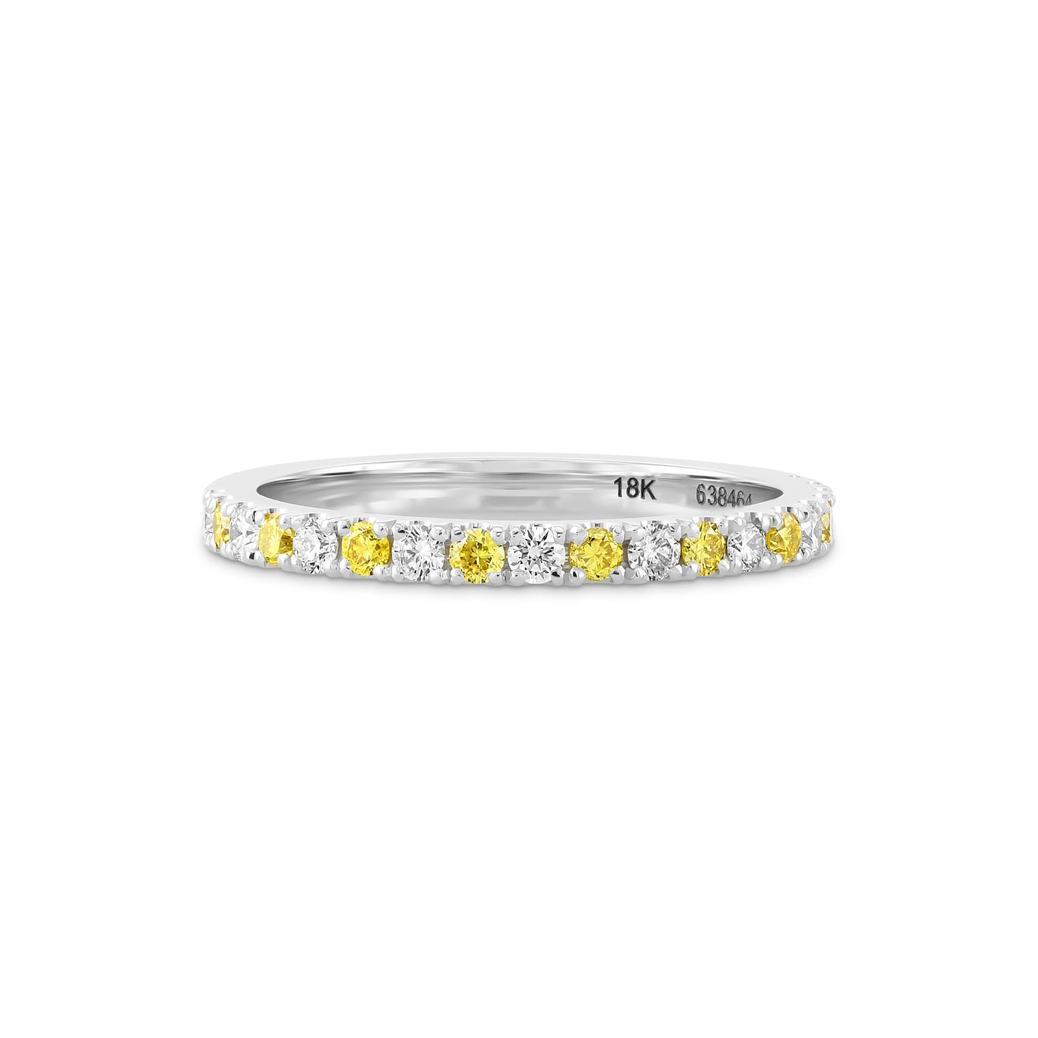 Fancy Intense Yellow and White Diamond Band Ring
