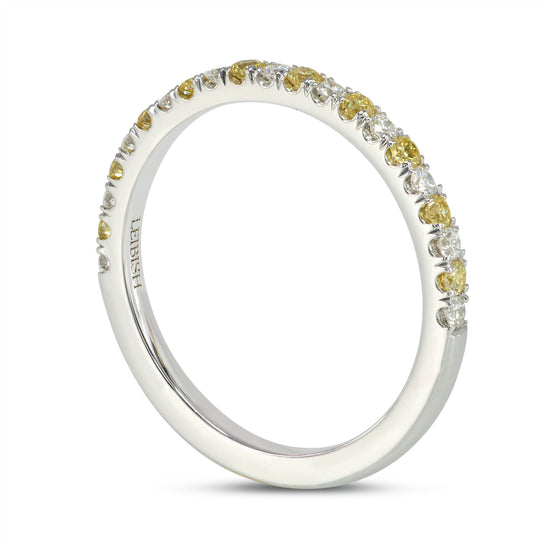 Fancy Intense Yellow and White Diamond Band Ring