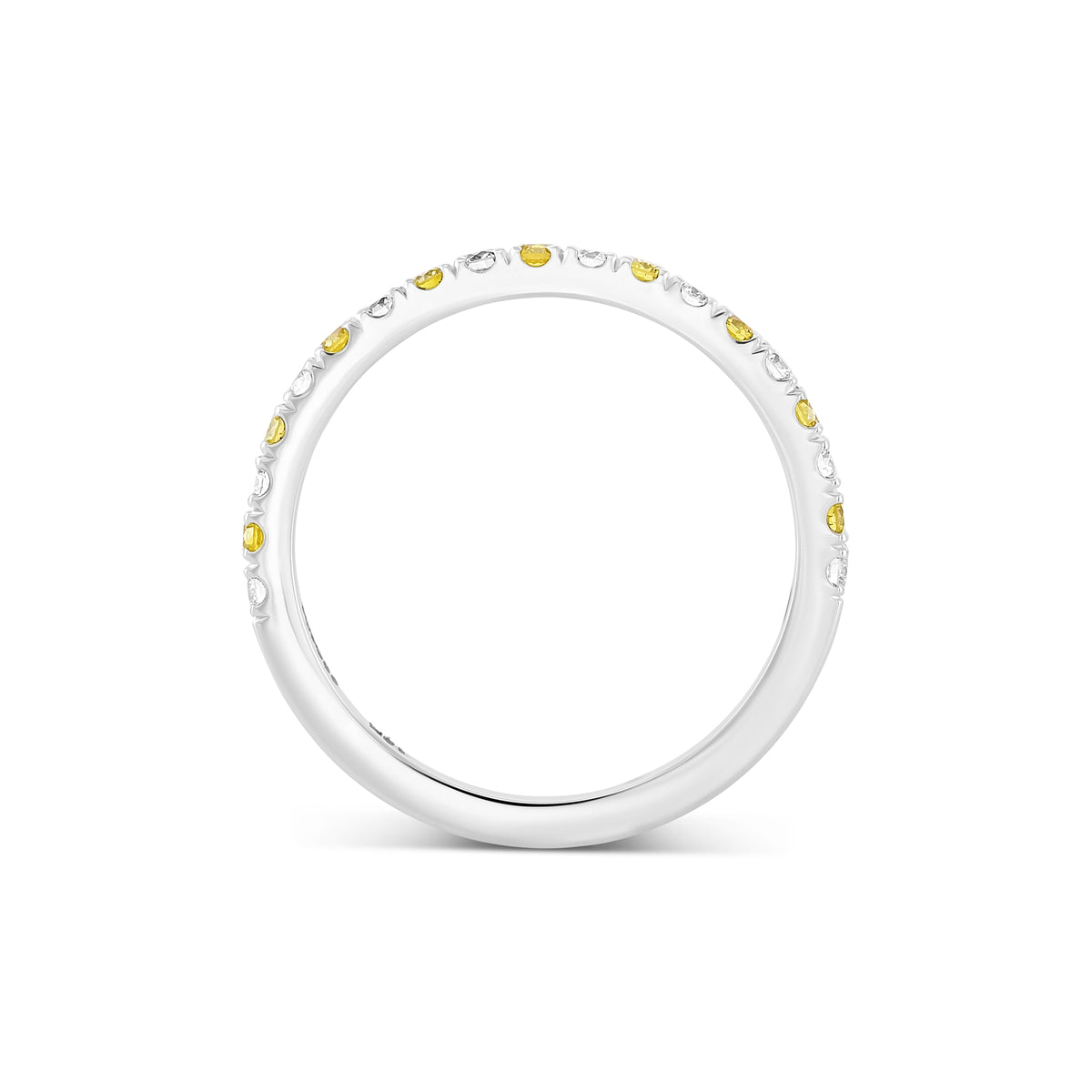 Fancy Intense Yellow and White Diamond Band Ring
