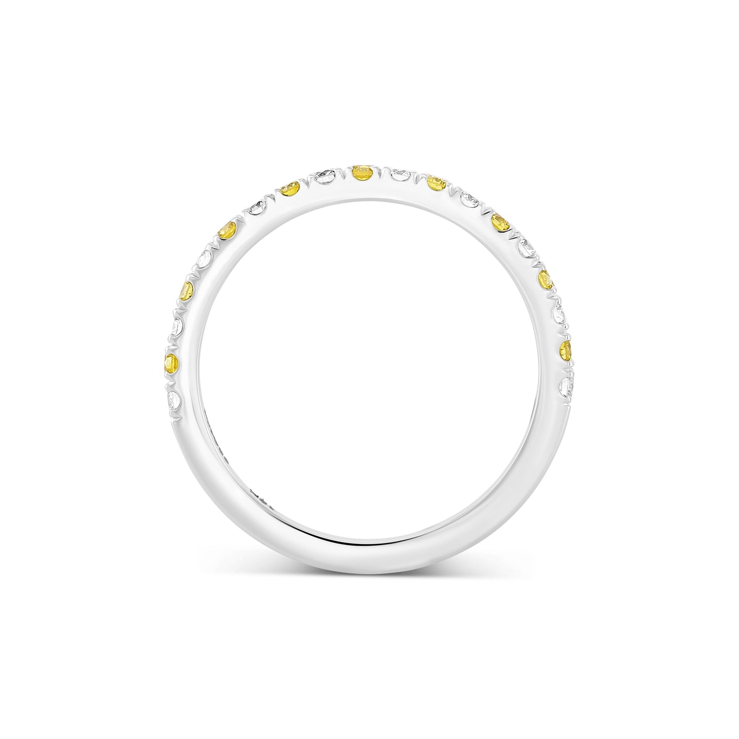 Fancy Intense Yellow and White Diamond Band Ring