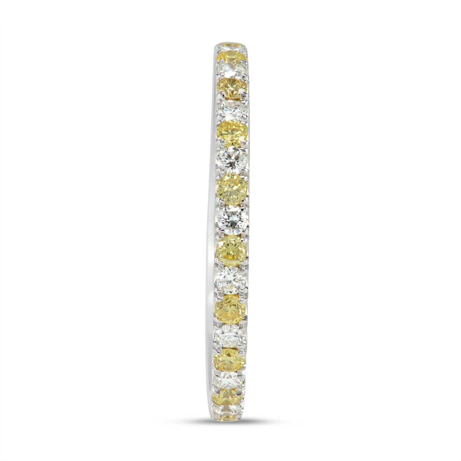 Fancy Intense Yellow and White Diamond Band Ring