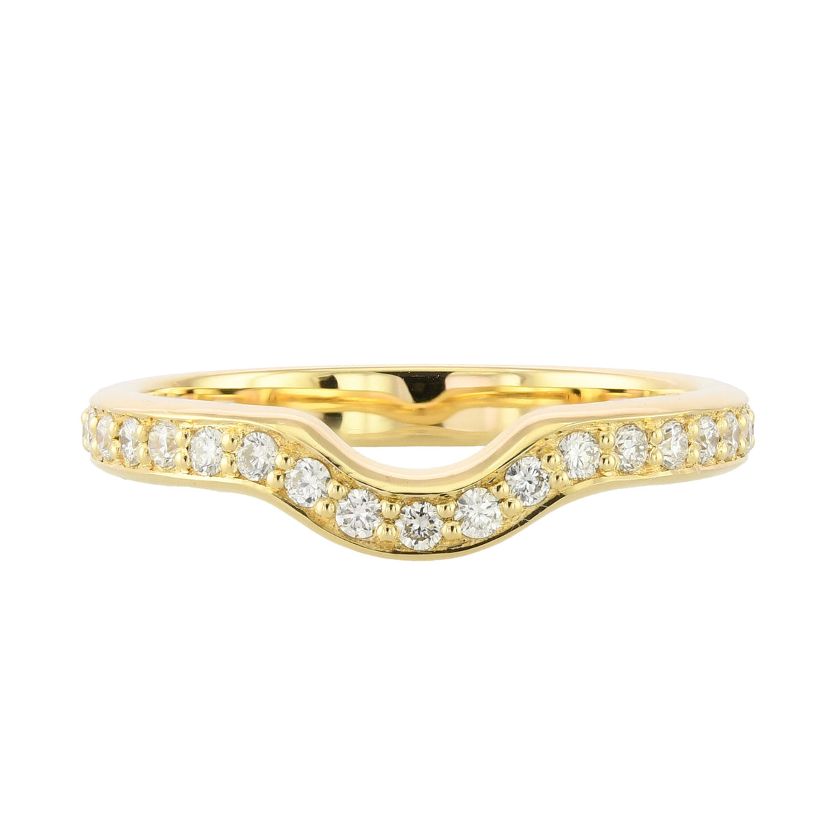 Contoured Diamond Wedding Ring Band