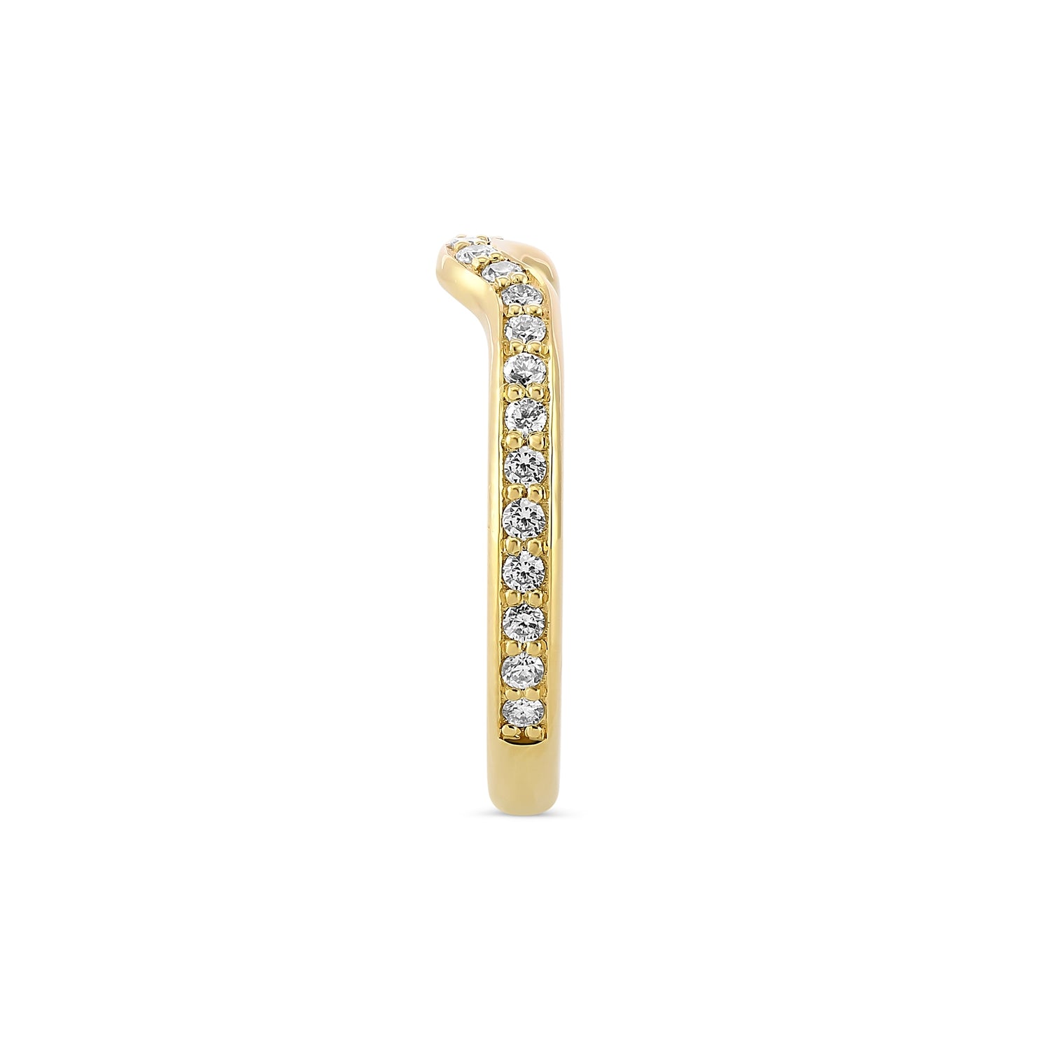 Contoured Diamond Wedding Ring Band