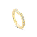 Contoured Diamond Wedding Ring Band
