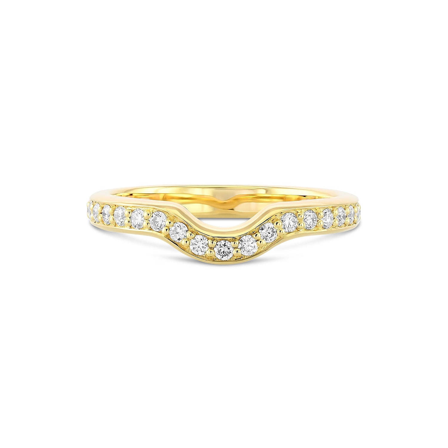 Contoured Diamond Wedding Ring Band