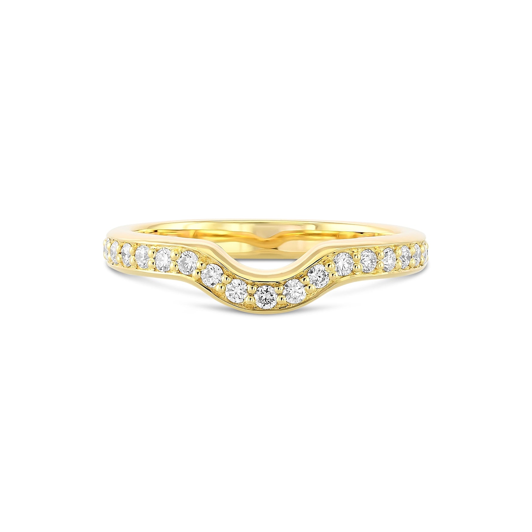 Contoured Diamond Wedding Ring Band