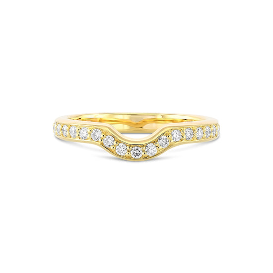 Contoured Diamond Wedding Ring Band
