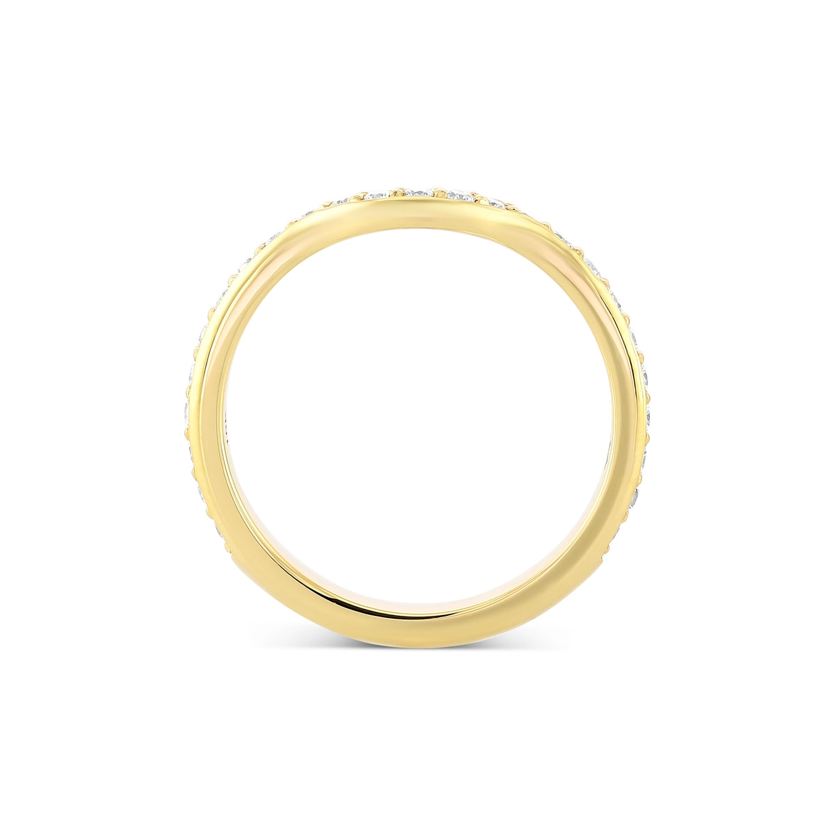 Contoured Diamond Wedding Ring Band