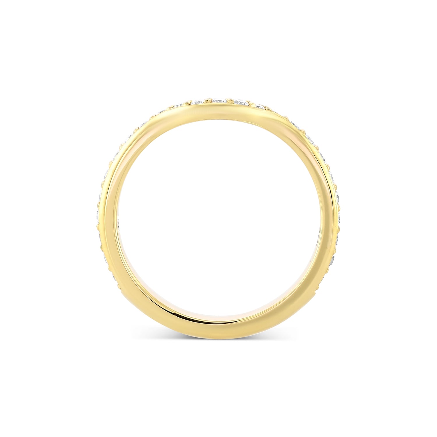 Contoured Diamond Wedding Ring Band