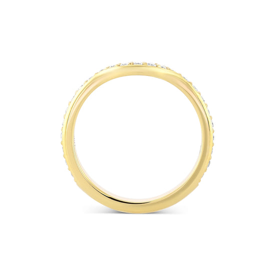 Contoured Diamond Wedding Ring Band