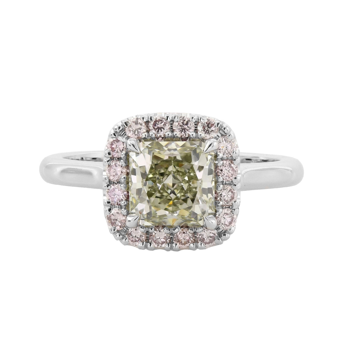 Chameleon Radiant Halo Diamond Ring
