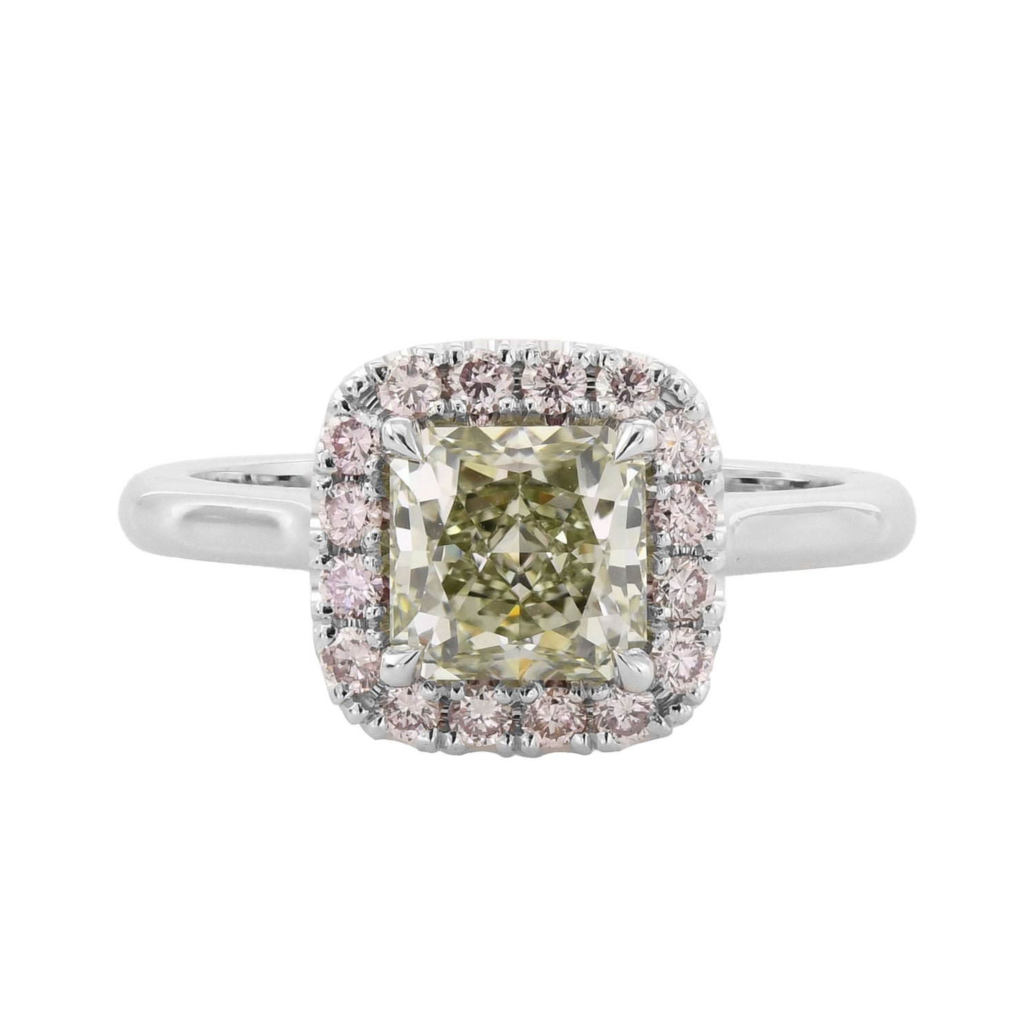 Chameleon Radiant Halo Diamond Ring