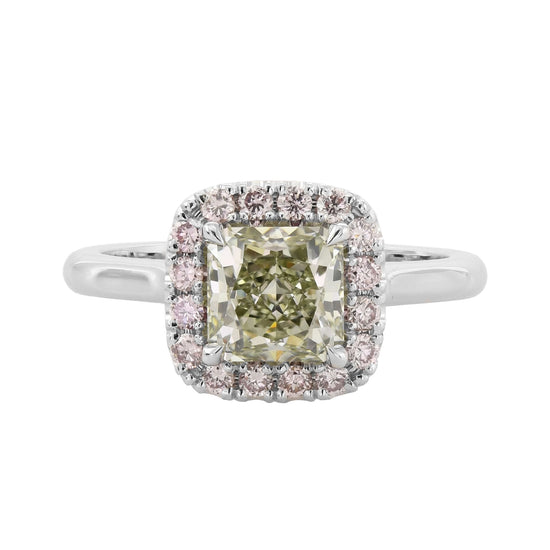Chameleon Radiant Halo Diamond Ring