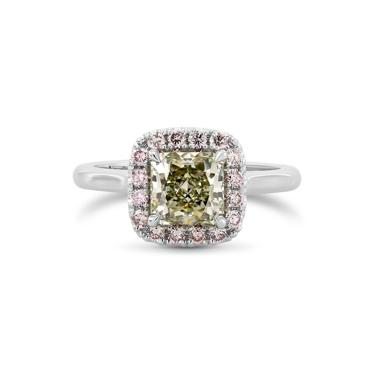 Chameleon Radiant Halo Diamond Ring