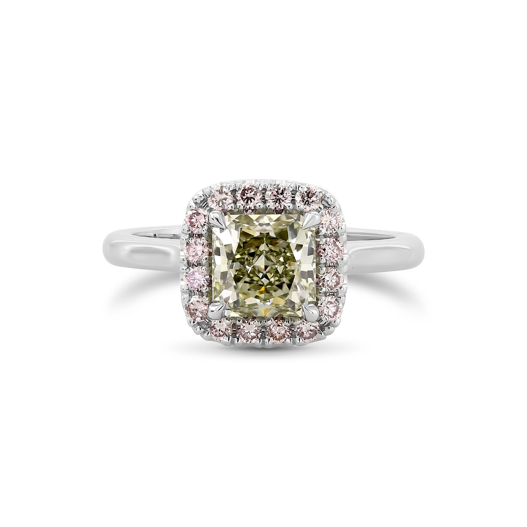 Chameleon Radiant Halo Diamond Ring
