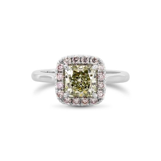 Chameleon Radiant Halo Diamond Ring