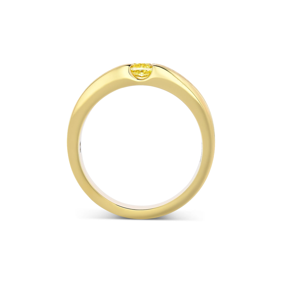 Fancy Yellow Cushion Diamond Tension Band Ring