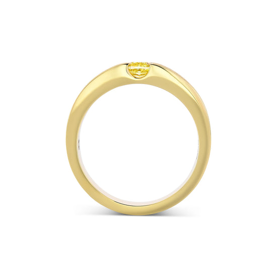 Fancy Yellow Cushion Diamond Tension Band Ring