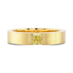 Fancy Yellow Cushion Diamond Tension Band Ring