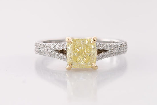Semi-mount Solitaire Ring with Open-pave Split-Shank