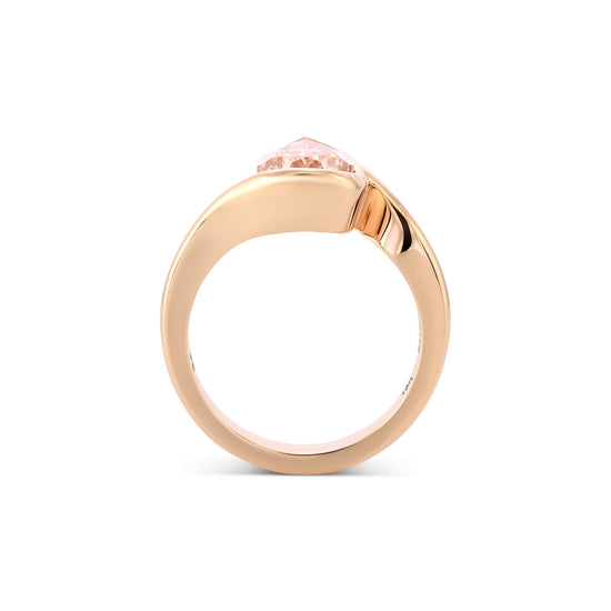 Fancy Brown Pink Pear Diamond Solitaire Ring