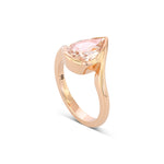 Fancy Brown Pink Pear Diamond Solitaire Ring