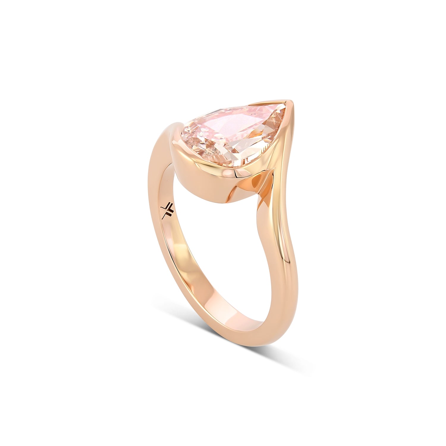 Fancy Brown Pink Pear Diamond Solitaire Ring