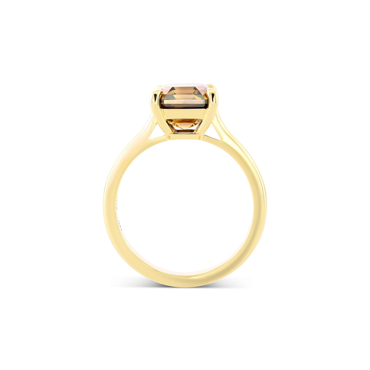 Fancy Dark Yellowish Brown Solitaire Diamond Ring