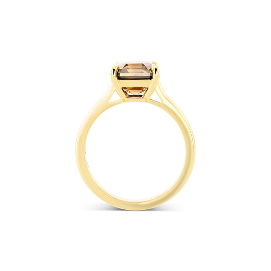 Fancy Dark Yellowish Brown Solitaire Diamond Ring