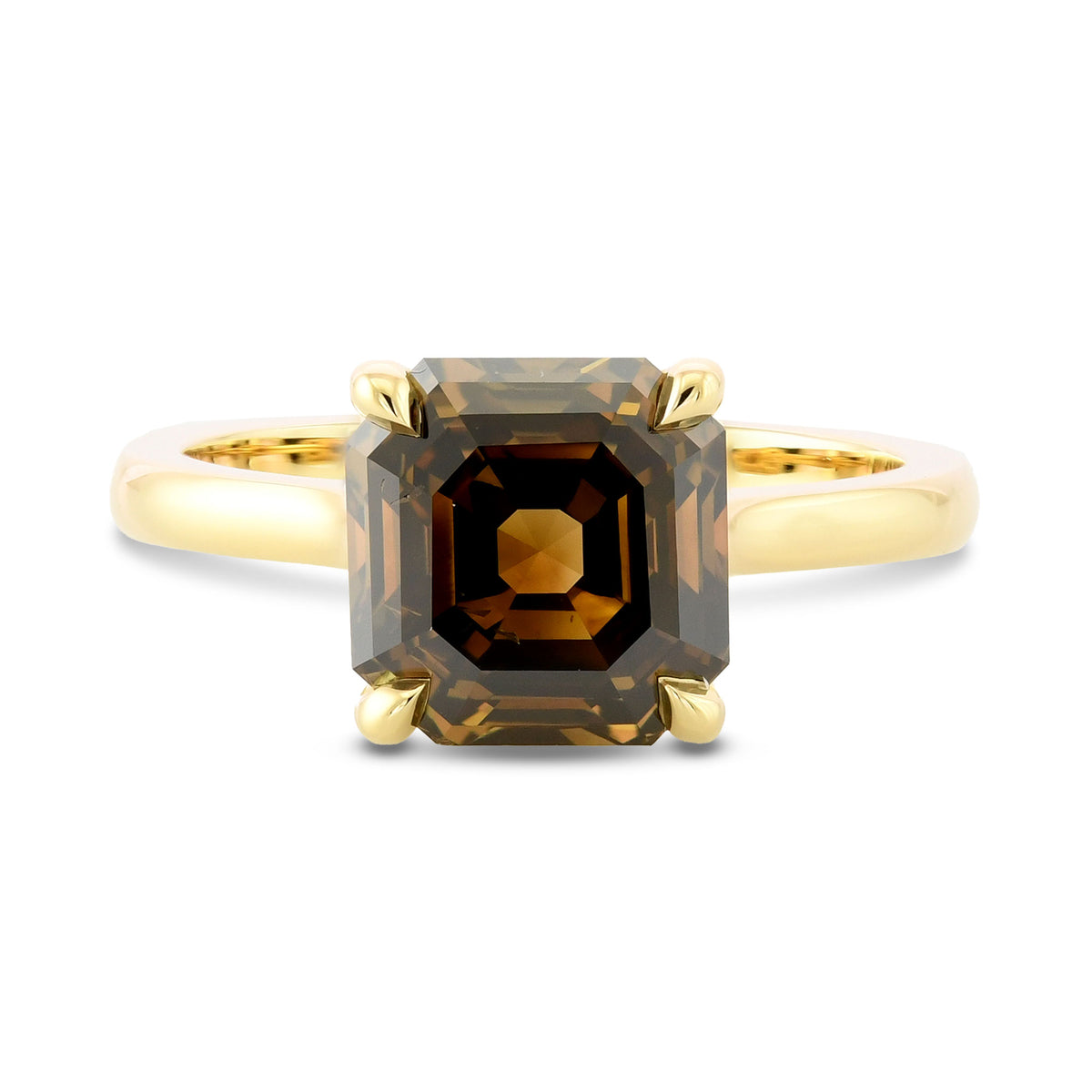 Fancy Dark Yellowish Brown Solitaire Diamond Ring