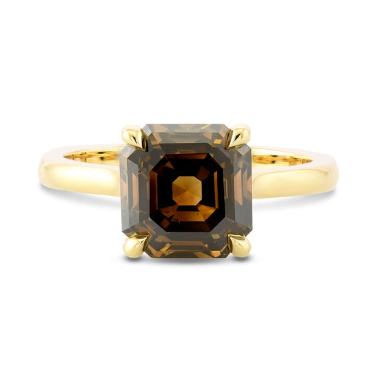 Fancy Dark Yellowish Brown Solitaire Diamond Ring