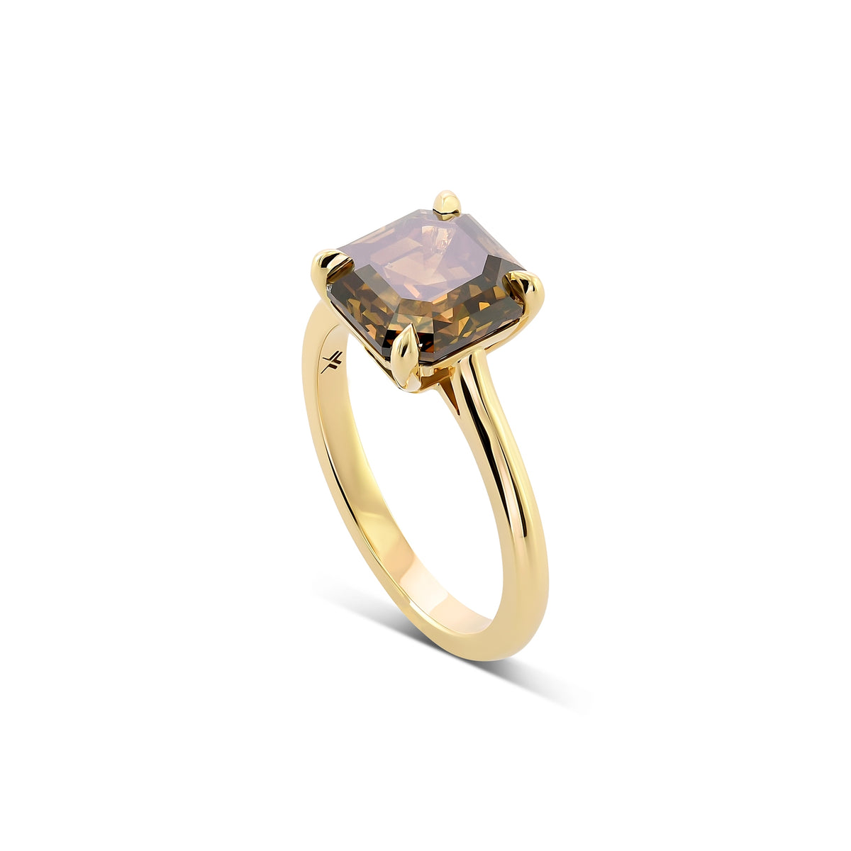 Fancy Dark Yellowish Brown Solitaire Diamond Ring
