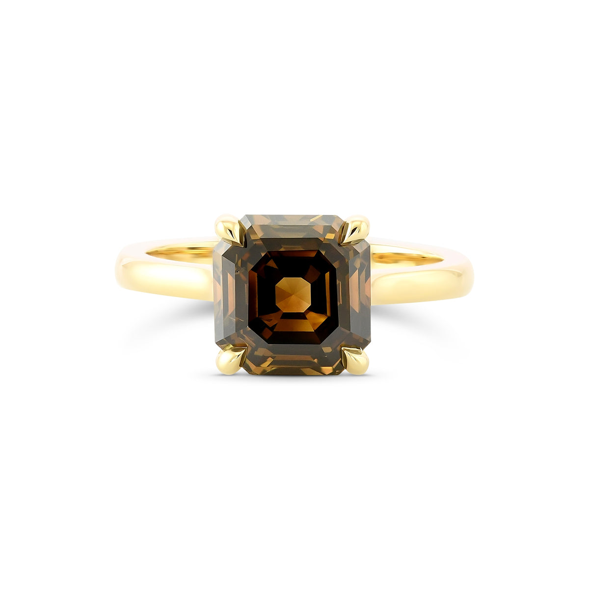 Fancy Dark Yellowish Brown Solitaire Diamond Ring