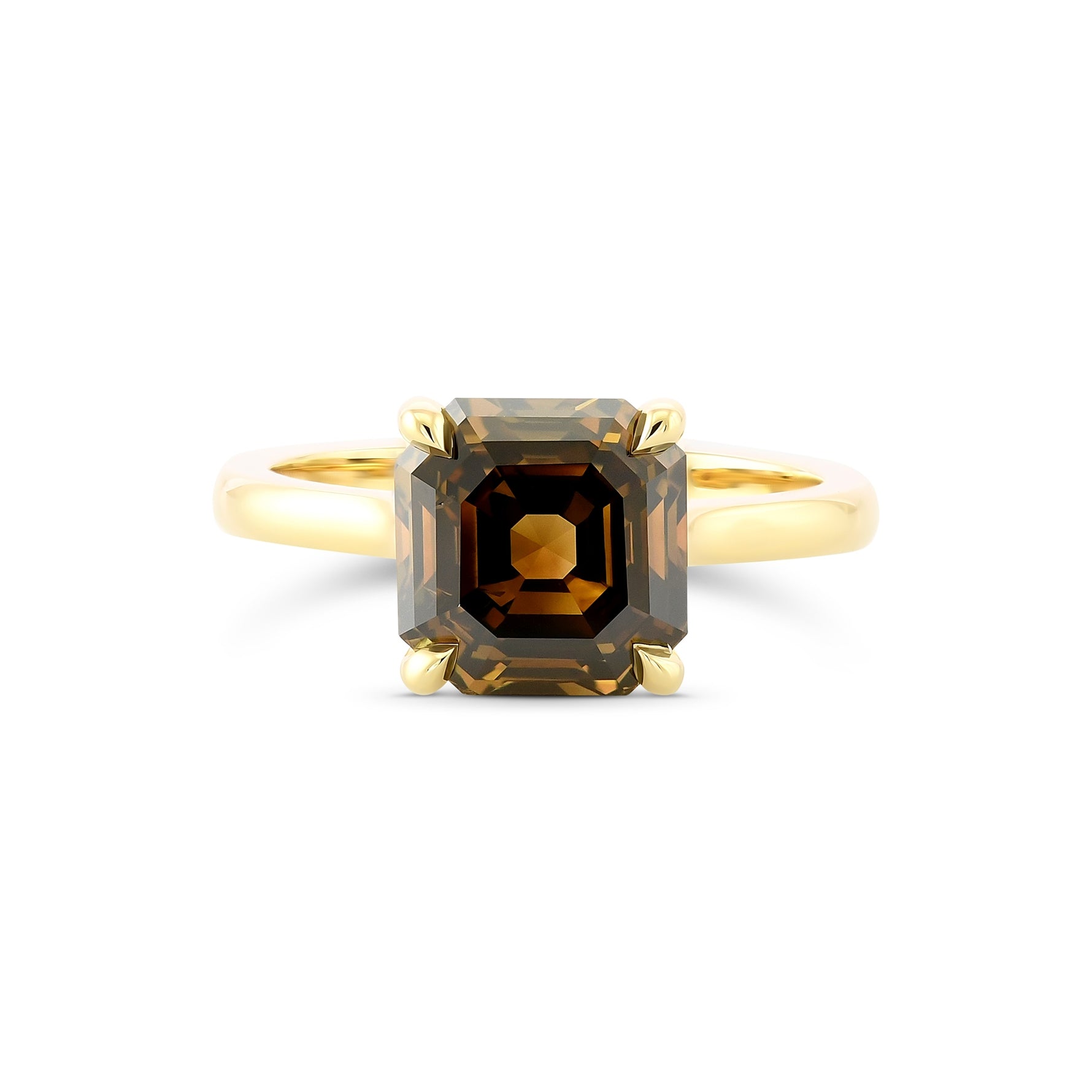 Fancy Dark Yellowish Brown Solitaire Diamond Ring