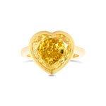 Fancy Brownish Yellow Heart Solitare Diamond Ring