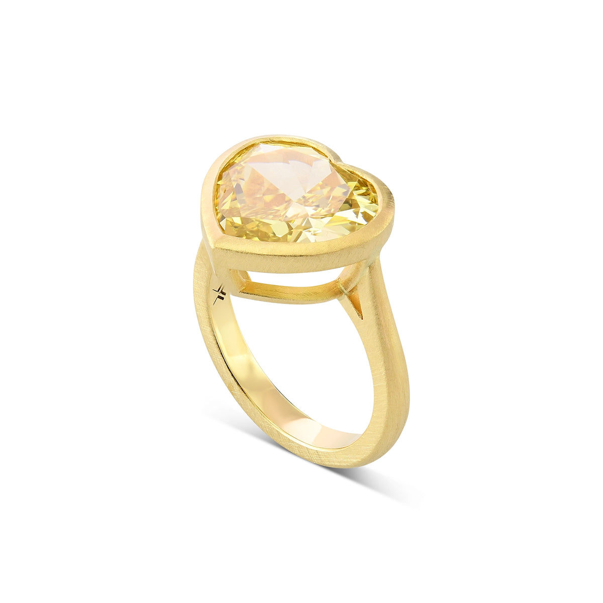 Fancy Brownish Yellow Heart Solitare Diamond Ring