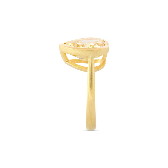 Fancy Brownish Yellow Heart Solitare Diamond Ring