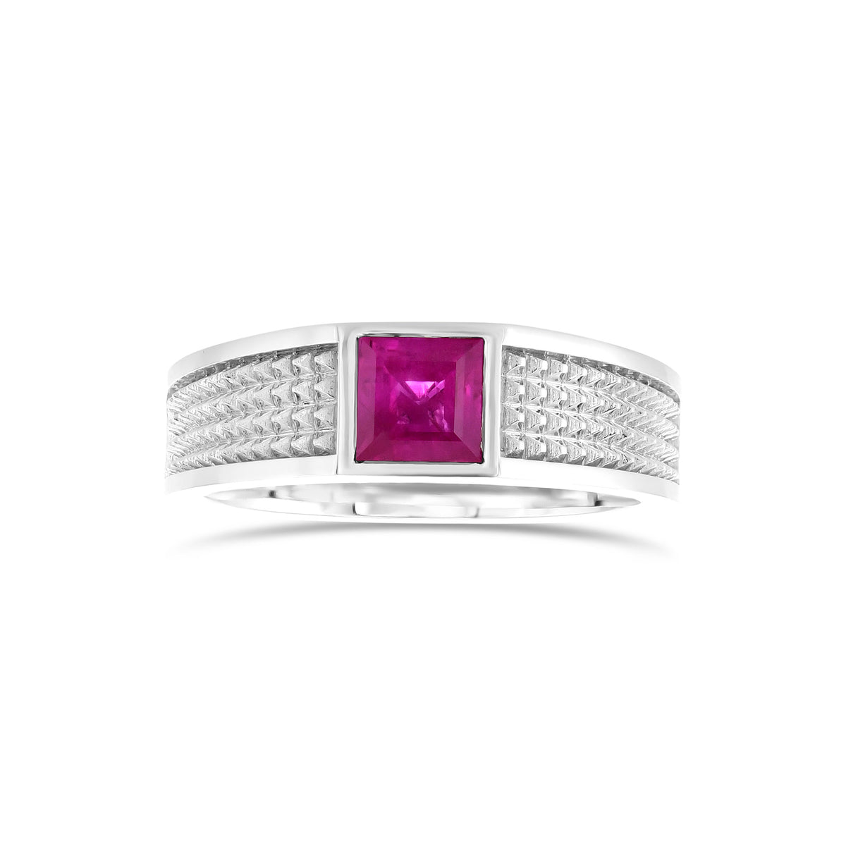 Princess Burma Ruby Mens Band Ring