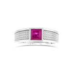 Princess Burma Ruby Mens Band Ring