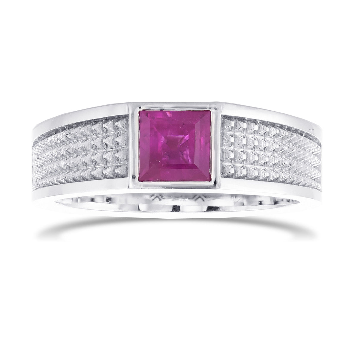 Princess Burma Ruby Mens Band Ring
